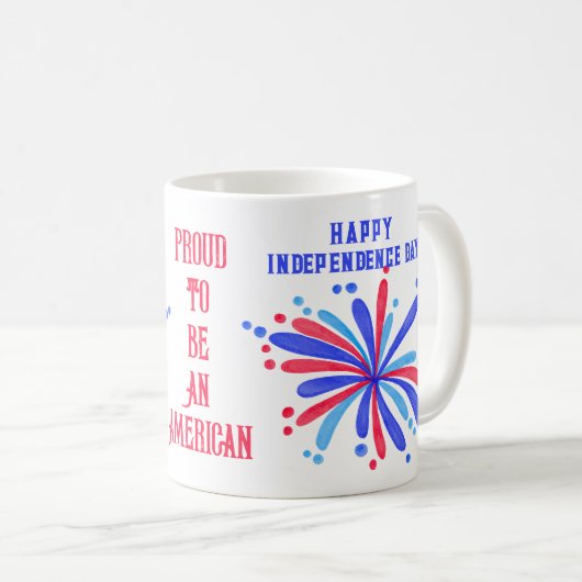 Happy Independence Day Kaffeepause Tasse (VorderseiteRechts)