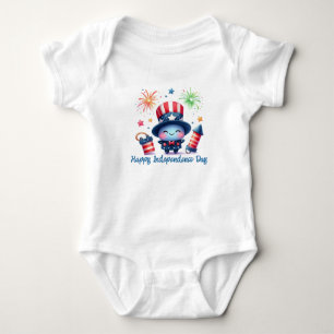 Happy Independence Day Niedlich Firecracker Baby Strampler