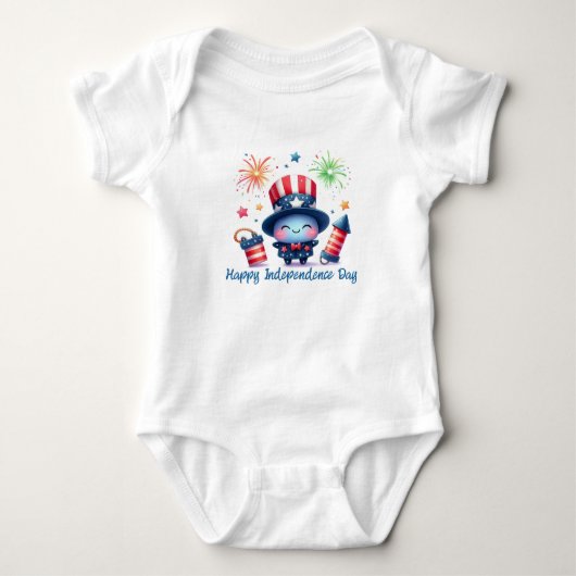 Happy Independence Day Niedlich Firecracker Baby Strampler (Vorderseite)