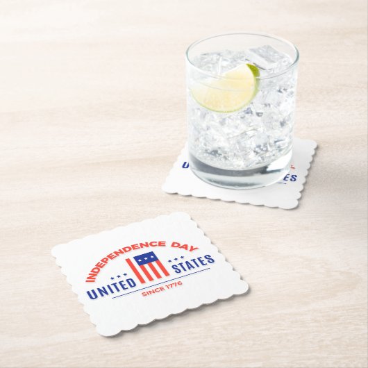 Happy Independence Day Paper Untersetzer (Vor Ort)