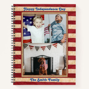 Happy Independence Day Patriotic Custom 3 Foto Notizblock