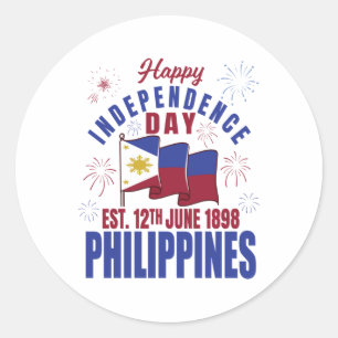 Happy Independence Day Philippines Pinoy Filipino Runder Aufkleber