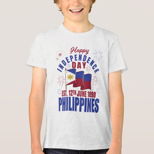 Happy Independence Day Philippines Pinoy Filipino Tri-Blend Shirt (Vorderseite)