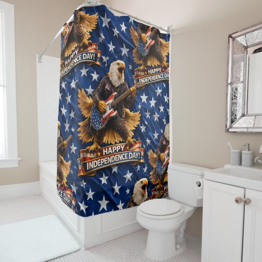 Happy Independence Day shower curtain description Duschvorhang (Beispiel)