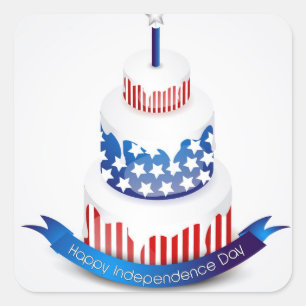 Happy Independence Day Square Sticker