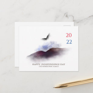 Happy Independence Day Wasserfarbe Adlergebirge Postkarte