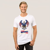 Happy Independence day with eagle Tri-Blend Shirt (Vorderseite voll)