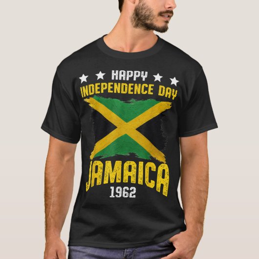 Happy Independence Jamaica Flag Est 6. August T-Shirt (Vorderseite)