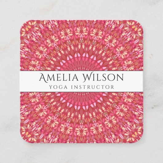 Happy Indian Summer Mandala Quadratische Visitenkarte (Vorderseite)