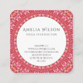 Happy Indian Summer Mandala Quadratische Visitenkarte (Rückseite)