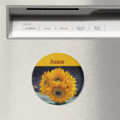 Happy Individuelle Name Sunflowers Magnet (In Situ (Geschirrspüler))
