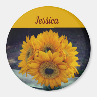 Happy Individuelle Name Sunflowers Magnet