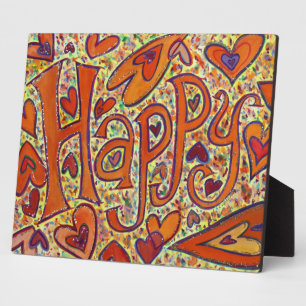 Happy Inspiration Word Malgedicht Plaque Fotoplatte