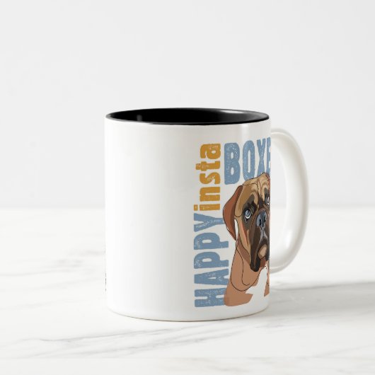 Happy Insta Boxer - Zani Mo Dog Zweifarbige Tasse (VorderseiteRechts)