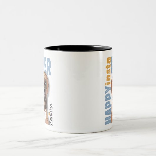 Happy Insta Boxer - Zani Mo Dog Zweifarbige Tasse (Mittel)
