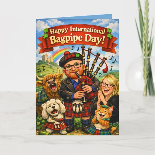 Happy International Bagpipe Day March 10th Card Karte (Vorderseite)