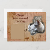 Happy International Cat Day Postcard Postkarte (Vorne/Hinten)