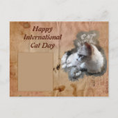 Happy International Cat Day Postcard Postkarte (Vorderseite)
