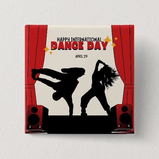 Happy International Dance Day | Welttanztag Button (Vorderseite)