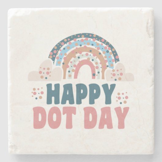 Happy International Dot Day 2022 Polka Dot Day Steinuntersetzer (Vorderseite)