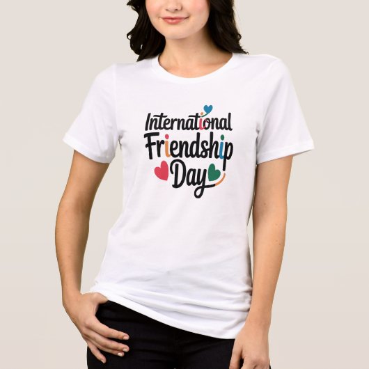 Happy International Friendship Day Tri-Blend Shirt (Vorderseite)
