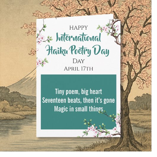 Happy International Haiku Day! April 17th Karte