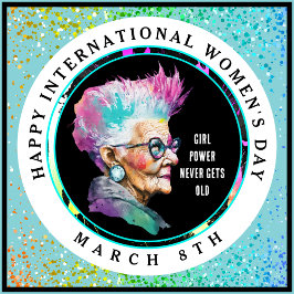 Happy International Women's Day 8. März Grl Pwr Button