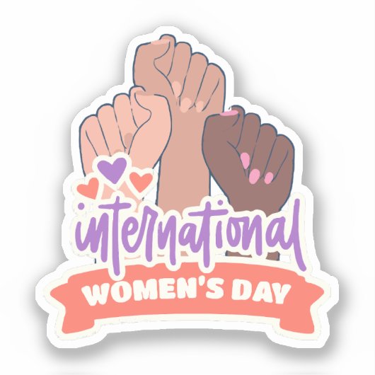 Happy International Women's Day Aufkleber (Vorderseite)