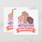 Happy International Women's Day Einladung (Vorne/Hinten)