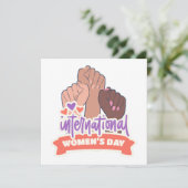 Happy International Women's Day Einladung (Stehend Vorderseite)