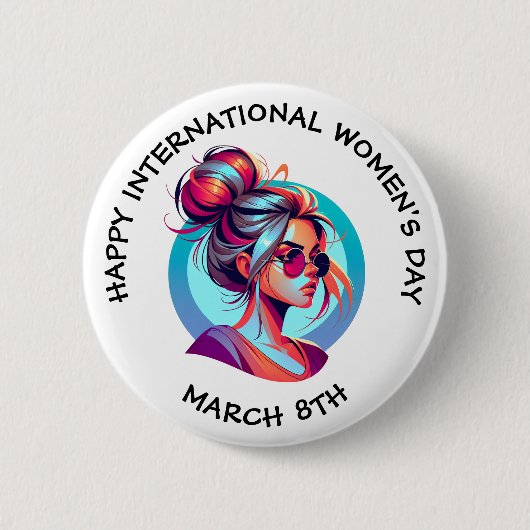 Happy International Women's Day | März 8. Button (Vorderseite)