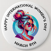 Happy International Women's Day | März 8. Button (Vorderseite)