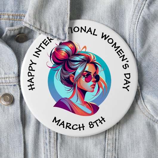 Happy International Women's Day | März 8. Button (Beispiel)