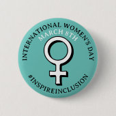 Happy International Women's Day | März 8. Schaltfl Button (Vorderseite)