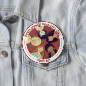 Happy International Women's Day Portrait Rot Button (Beispiel)