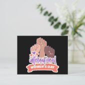 Happy International Women's Day Postkarte (Stehend Vorderseite)