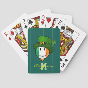 Happy irish Flag mit einem Leprechaun-Hut Spielkarten