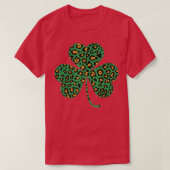 Happy Irish Kleeblatt Leopard Funny St T-Shirt (Design vorne)