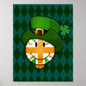 Happy irish Union Jack Flag in einem Leprechaun Hu Poster (Vorne)