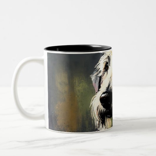 Happy Irish Wolfhound Zweifarbige Tasse (Links)