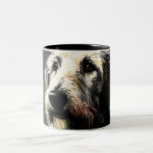 Happy Irish Wolfhound Zweifarbige Tasse (Mittel)