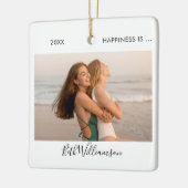 Happy is 2 Foto Friend Signature Script Keramikornament (Links)