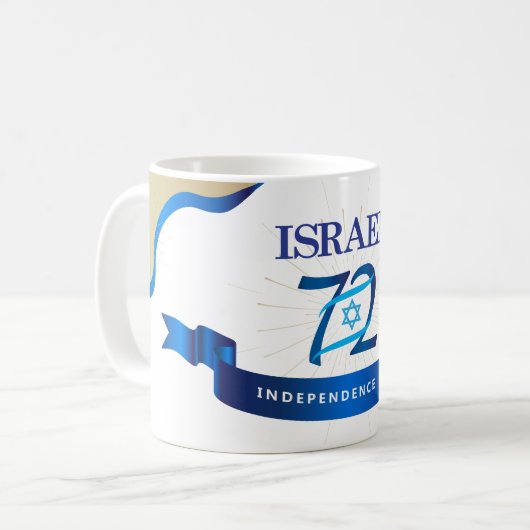 Happy Israel Independence Day Blauer Star von Davi Kaffeetasse (Vorderseite Links)