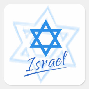 Happy Israel Independence Day Blue Star von David Quadratischer Aufkleber