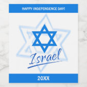Happy Israel Independence Day Blue Star von David Weinetikett (Einzelnes Label)