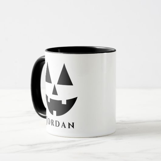 Happy Jack-O-Lantern Face Custom Halloween Tasse (Vorderseite Links)