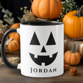 Happy Jack-O-Lantern Face Custom Halloween Tasse