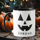 Happy Jack-O-Lantern Face Custom Halloween Tasse