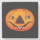 Happy Jack O’ Lantern Halloween Steinuntersetzer (Vorderseite)