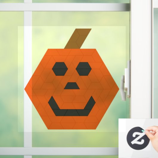 Happy Jack-o-Lantern Trapezoid Tile Fensteraufkleber (Zuhause)